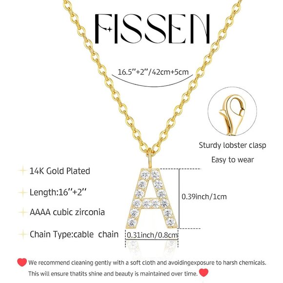 Hypoallergenic Gold Initial Pendant Necklace - Trendy Personalized Accessory - Picture 5 of 9